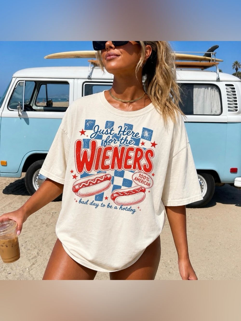 Trendy I'm Just Here For The Wieners 4th Of July Custom Tee